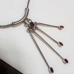 Handmade Garnet Pendant in Sterling Silver 19.8g